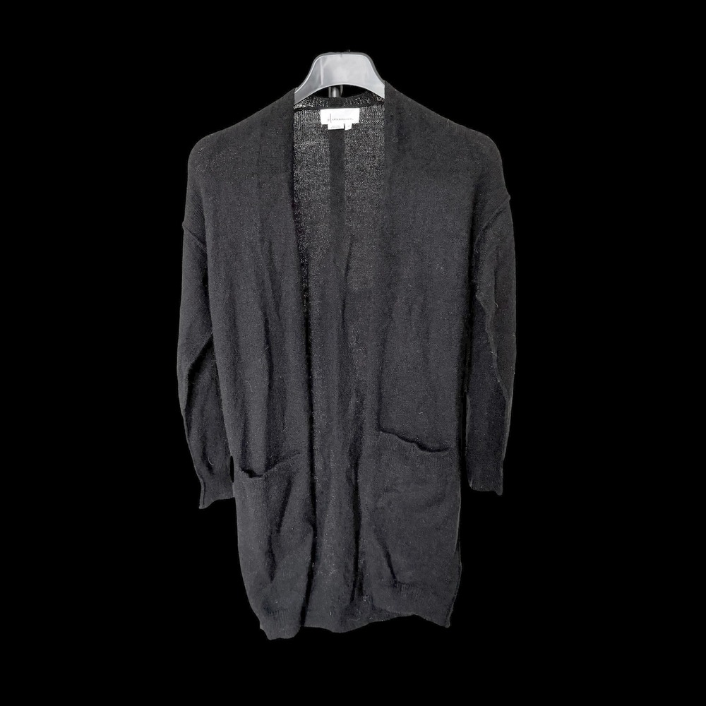 Anthropologie‎ Black Open Front Longline Cardigan Sweater XS